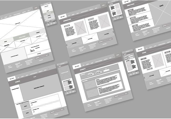 Clark County Historical Museum wireframes