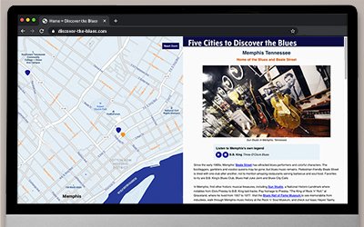 Five cities to discover the Blues interactive map website