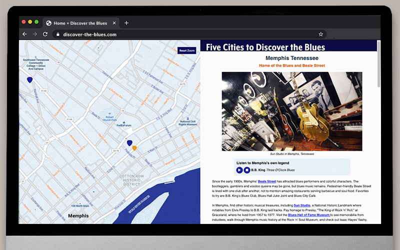 Five Cities to Discover the Blues interactive map