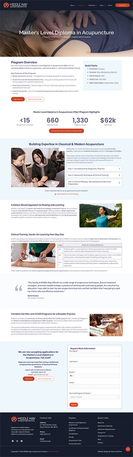 Redesigned MWAI page with clear hierarchy and professional layout