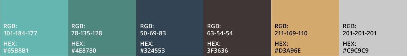 Color palette showing the range of colors used in the project